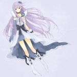  asymmetrical_clothes asymmetrical_clothing boots cure_moonlight dress earrings flower gloves hair_flower hair_ornament heart heartcatch_precure! jammy21 jewelry knee_boots long_hair magical_girl precure purple_eyes purple_hair single_elbow_glove single_glove smile solo tsukikage_yuri very_long_hair violet_eyes 