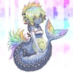  elbow_gloves gloves jewelry monster_girl multicolored_hair original scales sonjow4 tail yellow_eyes 