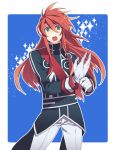  :o ahoge alternate_costume belt eterno gloves green_eyes long_hair luke_fon_fabre male open_mouth pants payot red_hair redhead solo sparkle tales_of_(series) tales_of_the_abyss uniform 
