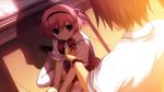  fumio game_cg grisaia_no_kajitsu komine_sachi looking_up male pink_hair seifuku shadow 