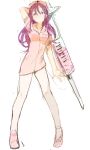  hat inazuma_eleven inazuma_eleven_(series) kudou_fuyuka large_syringe long_hair nurse nurse_cap oversized_object pantyhose purple_hair sketch syringe tomo10 white_legwear 