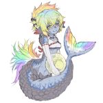 elbow_gloves gloves jewelry monster_girl multicolored_hair original scales sonjow4 tail yellow_eyes 