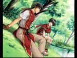  black_hair brown_eyes couple gensou_suikoden gensou_suikoden_i gensou_suikoden_ii gensou_suikogaiden gloves kasumi_(suikoden) ninja robe slippers suikoden suikoden_i suikoden_ii suikogaiden tir_mcdohl yashioka_shou 