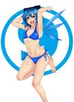  ? bad_id bikini blue_bikini blue_eyes blue_hair bow cirno hair_bow rurunana solo swimsuit touhou wings yusuki_(fukumen) â‘¨ 