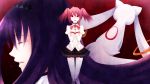 akemi_homura artist_request back black_hair closed_eyes crying hairband hands_to_chest kaname_madoka kyubey kyuubee mahou_shoujo_madoka_magica pink_eyes pink_hair school_uniform skirt source_request tears thigh-highs twintails 