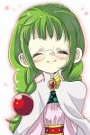  ^_^ braid brooch cape closed_eyes eyes_closed glasses green_hair jewelry long_hair lowres oomuro philia_felice smile solo tales_of_(series) tales_of_destiny twintails white_background 