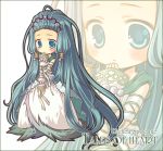  blush character_name dress green_eyes green_hair jewelry long_hair payot richea_spodune shy solo tales_of_(series) tales_of_hearts tiara title_drop very_long_hair zoom_layer 