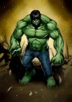  angry black_hair delta_zone green_skin hulk male marvel monster muscle shirtless solo topless torn_clothes 