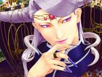  alternate_form emperor_(ff2) emperor_mateus final_fantasy final_fantasy_ii fingernails hair_horns jewelry lips long_fingernails male math-major nail_polish purple_eyes ring silver_hair smile solo violet_eyes 