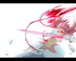  artist_request bow dress gloves hair_bow kaname_madoka magical_girl mahou_shoujo_madoka_magica pink_eyes pink_hair solo source_request twintails weapon 