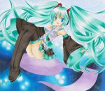  chinako hatsune_miku sitting thigh-highs thighhighs twintails vocaloid 