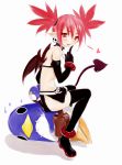  bat_wings blush bra demon_girl disgaea elbow_gloves etna finger_to_mouth flat_chest gloves heart highres lingerie nippon_ichi open_mouth po._(medamaoyazi) pointy_ears prinny red_eyes red_hair redhead sitting skirt smile sweatdrop tail thigh-highs thighhighs twintails underwear wings 