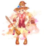  :3 beryl_benito blonde_hair blue_eyes bow brooch footwear hand_on_hip hat hatomame hips jewelry long_hair paintbrush pink_legwear ribbon shoes shorts smile socks solo tales_of_(series) tales_of_hearts twintails white_background witch_hat 