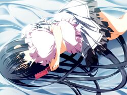  1girl blush capelet cellphone flip_phone frilled_skirt frills game_asset holding holding_phone hugging_object kagome_(traumatize) kita_high_school_uniform_(subarashiki_hibi) looking_at_phone lying non-web_source official_art on_bed on_side phone pillow pink_pillow self-datamine skirt solo subarashiki_hibi takashima_zakuro variant_set white_capelet white_skirt 