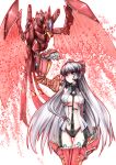  &gt;:) adapted_costume armor bad_id bikini_armor bird bird_on_arm bow breasts cyborg energy fujiwara_no_mokou gauntlets glowing hair_bow highres hips long_hair looking_at_viewer mecha_musume no_bra open_clothes open_shirt outline phoenix red_eyes red_wings robot robot_ears robotic_arms robotic_legs science_fiction shoulder_pads silver_hair simple_background smirk solo standing thigh_gap thighhighs thighs touhou very_long_hair wazawai weapon white_background wings 