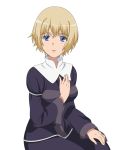  blue_eyes face habit hand_on_own_chest hand_to_chest hands_on_chest highres nun short_hair sitting smile_(rz) to_aru_majutsu_no_index ursula_aquinas vector_trace 