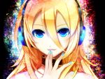  blonde_hair blue_eyes choker close face female headphones lily_(vocaloid) looking_at_viewer nail_polish vocaloid yuuki_kira 