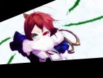  bad_id frills heterochromia highres memai red_hair ribbon rozen_maiden scissors short_hair solo souseiseki vines 