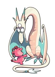  ._. 1boy 1girl alternate_species blue_eyes child discount-supervillain dragon dragon_boy fang forehead_jewel full_body furrification furry furry_male gem gem_(steven_universe) highres pearl_(gemstone) pearl_(steven_universe) sitting standing steven_quartz_universe steven_universe toon_(style) 