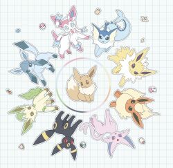  :3 animal_focus berry_(pokemon) black_eyes black_fur blue_eyes blue_fur bow bright_pupils brown_eyes brown_fur cheri_berry commentary_request eevee espeon facial_mark fins fish_tail flareon forehead_jewel forehead_mark full_body glaceon green_fur grid_background head_fins highres jolteon korean_commentary leaf leafeon looking_at_viewer love_ball moon_ball neck_fur no_humans open_mouth orange_fur pecha_berry pink_fur poke_ball pokemon pokemon_(creature) pokemon_focus purple_fur red_eyes ribbon sidelocks simple_background sini_foxy sitting spiked_tail standing sylveon tail umbreon vaporeon violet_eyes white_background white_fur white_pupils yellow_fur 