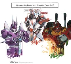  5boys armor autobot bludgeon_(transformers) blue_eyes claws collustf cyclonus decepticon drift_(transformers) glowing glowing_eyes green_armor helmet highres holding holding_sword holding_weapon horns insignia japanese_armor katana male_focus mecha mechanical_skirt multiple_boys no_humans orange_armor ratchet_(transformers) red_eyes robot samurai science_fiction skull sword tailgate_(transformers) tank_turret the_transformers_(idw) transformers transformers:_generation_1 transformers_(marvel) weapon 