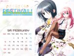  2girls artist_request calendar kirishima_sakura pantyhose sakura_nanako sakura_sakura seifuku tagme_(artist) 