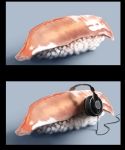  cable headphones highres murimu no_humans original sashimi sushi what 