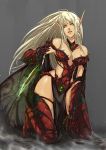  blood_elf boots breasts gauntlets glowing glowing_eyes green_eyes ian_olympia kneeling knife long_hair long_pointy_ears pointy_ears solo thigh-highs thigh_boots thighhighs warcraft white_hair world_of_warcraft 