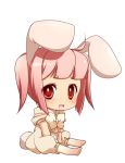  bunny_ears chibi kosumo original pink_hair red_eyes short_hair solo tail 