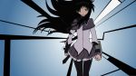  akemi_homura black_hair black_legwear hairband highres long_hair mahou_shoujo_madoka_magica negativezero pantyhose solo time_tunnel_(madoka_magica) vector_trace wallpaper 