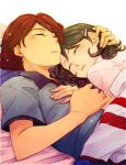  closed_eyes eyes_closed green_hair ichinose_kazuya inazuma_eleven inazuma_eleven_(series) kino_aki lying short_hair sleeping wakaya_hana 