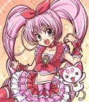  :p akihara_ryo akihara_ryou blue_eyes braid brooch cat choker cure_melody facial_mark forehead_mark frills hair_ribbon hairband hammy happy heart houjou_hibiki hummy_(suite_precure) jewelry long_hair magical_girl midriff musical_note navel open_mouth pantyhose pink_hair precure red_legwear ribbon smile sparkle suite_precure tongue twintails wrist_cuffs 