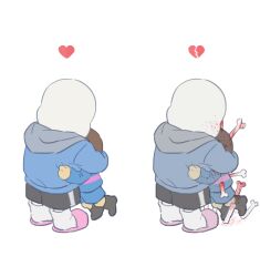 1boy 1other 2018 2d ambiguous_gender black_shorts blood blood_splatter blue_jacket blue_sweater boots broken_heart brown_hair brown_shoes child digital_media duo edit frisk_(undertale) full_body genocide_route_(undertale) grey_boots grey_hood heart height_difference highres hood hood_down hooded_jacket horizontal-striped_clothes hug human humanoid injury jacket long_sleeves male monster monster_boy murder muted_color pink_slippers pink_stripes red_soul_(utdr) sans_(undertale) satokichi shirt shoes short_hair shorts simple_background single_vertical_stripe skeleton slippers socks soul_(utdr) standing striped_clothes striped_shorts striped_sweater sweater teeth third-party_edit two-tone_sweater undead undertale utdr_(toby_fox) variant_set vertical-striped_clothes vertical-striped_shorts white_background white_shirt white_socks white_stripes 