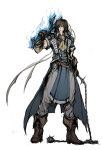  aura bad_id belt blue_eyes boots brown_hair castlevania chain chains cravat cross flail gloves headband kurkoboltsi mace male muscle pants richter_belmondo richter_belmont simple_background sketch smile solo spikes trench_coat weapon whip 