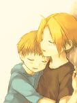  alphonse_elric bad_id blonde_hair brothers closed_eyes edward_elric eyes_closed fullmetal_alchemist highres kazi kz_(zkkkha) male multiple_boys open_mouth saliva short_hair siblings sleeping young 