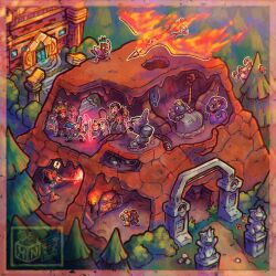  ! 3boys arbok arch artist_name bird black_hair blonde_hair border boulder building bush cave_interior closed_mouth commentary cross-section diorama energy_barrier english_commentary fangs fiery_tail fiery_wings fire flying forehead_jewel golbat grass graveler headband highres holding holding_poke_ball holding_whip in-universe_location in_tree indigo_plateau itshugosnook jacket juggler_(pokemon) juggling long_hair machoke mankey moltres motion_lines mr._mime multiple_boys nostrils notice_lines onix open_clothes open_jacket open_mouth outline persian_(pokemon) pine_tree poke_ball poke_ball_(basic) poke_maniac_(pokemon) pokemon pokemon_(creature) pokemon_move pokemon_red/green/blue/yellow pushing red_headband rope sandslash short_hair spearow speech_bubble spoken_exclamation_mark stairs stalactite statue strength_(pokemon) surprised tail tamer_(pokemon) torch tree victory_road_(kanto) whip white_outline wings 
