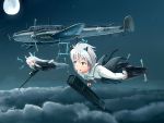  bf_110 cloud flying germany glasses heidimarie_w_schnaufer hirschgeweih_antennas kcme moon nazi pantyhose propeller rocket_launcher sanya_v_litvyak sky strike_witches striker_unit swastika weapon 