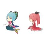  chibi comic hair_over_eyes hand_on_own_chest hand_to_chest knt31 mahou_shoujo_madoka_magica mermaid miki_sayaka monster_girl multiple_girls musical_note oktavia_von_seckendorff ponytail sakura_kyouko silent_comic singing spoilers thighhighs tsuzuya_(knt31) 