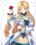  black_legwear blonde_hair blue_eyes breasts drill_hair flower large_breasts margaret_(srw) marguerite_leeds pantyhose rose solo super_robot_wars super_robot_wars_z2 uniform 