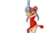  animated animated_png china_dress chinese_clothes lumpen mamono_hunter_youko mano_youko oldschool sword twintails weapon 