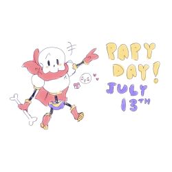  1:1 1boy 2024 2d armor blue_shorts boots chibi chibi_only commentary digital_media english_commentary english_text fairyctrl full_body gloves highres humanoid male male_focus male_only monster monster_boy papyrus_(undertale) red_boots red_gloves red_scarf scarf shorts simple_background skeleton solo teeth text undead undertale utdr_(toby_fox) white_armor white_background yellow_trim 