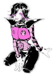  1boy 2018 2d androgynous android black_hair colored_tongue cropped_legs digital_media eyelashes gloves hair_over_one_eye humanoid humanoid_robot kagehi_g male male_focus male_only mettaton mettaton_ex pauldrons pink_eyes pink_tongue robot robot_boy short_hair simple_background solo tongue tongue_out undertale utdr_(toby_fox) white_background white_gloves 