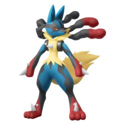  1other 3d artist_request closed_mouth derivative_work full_body furry legs_apart lucario mega_lucario mega_pokemon official_art other_focus pokemon pokemon_(creature) pokemon_focus pokemon_legends:_z-a red_eyes second-party_source simple_background solo spikes standing transparent_background v-shaped_eyes 