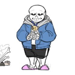 2022 2boys 2d black_shorts blue_jacket bone commentary crossover digital_media drawstring english_commentary full_body grey_hood half-closed_eyes hollow_eyes hood hood_down hooded_jacket humanoid interlocked_fingers jacket long_sleeves lowres male male_focus male_only medal mob_psycho_100 monster monster_boy multiple_boys open_clothes open_jacket own_hands_clasped pink_slippers reigen_arataka sans_(undertale) shirt shorts simple_background single_vertical_stripe skeleton slippers socks solo_focus standing striped_clothes striped_shorts teeth tumblr_sexyman_tournament undead undertale utdr_(toby_fox) vertical-striped_clothes vertical-striped_shorts white_background white_shirt white_socks white_stripes zu-is-here 