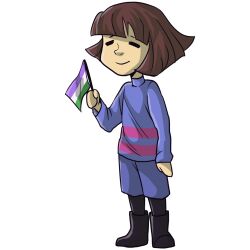  1:1 1other 2015 2d ambiguous_gender arm_at_side black_boots black_pantyhose blue_shorts blue_sweater brown_hair child commentary digital_media double_horizontal_stripe english_commentary flag frisk_(undertale) full_body genderqueer_flag heart holding holding_flag horizontal-striped_clothes human long_sleeves neomi-trix other_focus outline pantyhose pantyhose_under_shorts pink_stripes short_hair shorts simple_background smile solo standing striped_clothes striped_sweater sweater transparent_background two-tone_sweater undertale utdr_(toby_fox) white_outline 