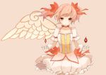  am_(amyu_amyu) bow bubble_skirt choker colored dress gloves grief_seed hair_ribbon kaname_madoka magical_girl mahou_shoujo_madoka_magica pink_hair puffy_sleeves red_eyes ribbon short_hair short_twintails single_wing solo soul_gem twintails wings 