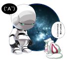  depressed emoticon glowing glowing_eyes kyubey mahou_shoujo_madoka_magica marvin_the_paranoid_android robot sen_(whiteoutreo) shaded_face space the_hitchhiker&#039;s_guide_to_the_galaxy the_hitchhiker's_guide_to_the_galaxy towel translated window 