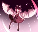  animal_ears blush brown_dress brown_legwear closed_eyes dress eyes_closed hand_on_chest hand_on_own_chest hand_to_chest hat mystia_lorelei open_mouth pink_hair razy_(skuroko) singing solo thighhighs touhou wings 
