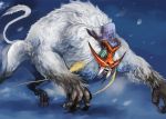  claws congalala feathers monster monster_hunter night no_humans snow solo tail tusks youichi 