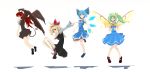  bat_wings blonde_hair cirno daiyousei demon_tail fang finger_to_mouth hands_together head_wings highres koakuma multiple_girls no_socks open_mouth rumia smile tail tatwuku the_embodiment_of_scarlet_devil touhou wings youkai 